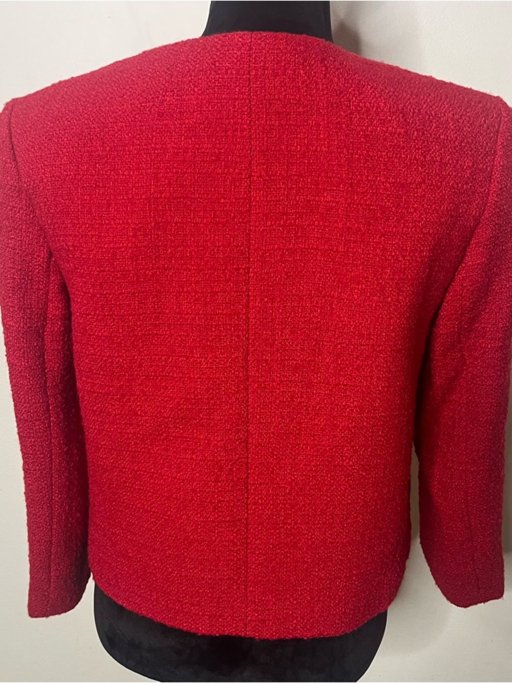 J. Crew Red Bouclé Military-Style Button Jacket - Picture 8 of 16